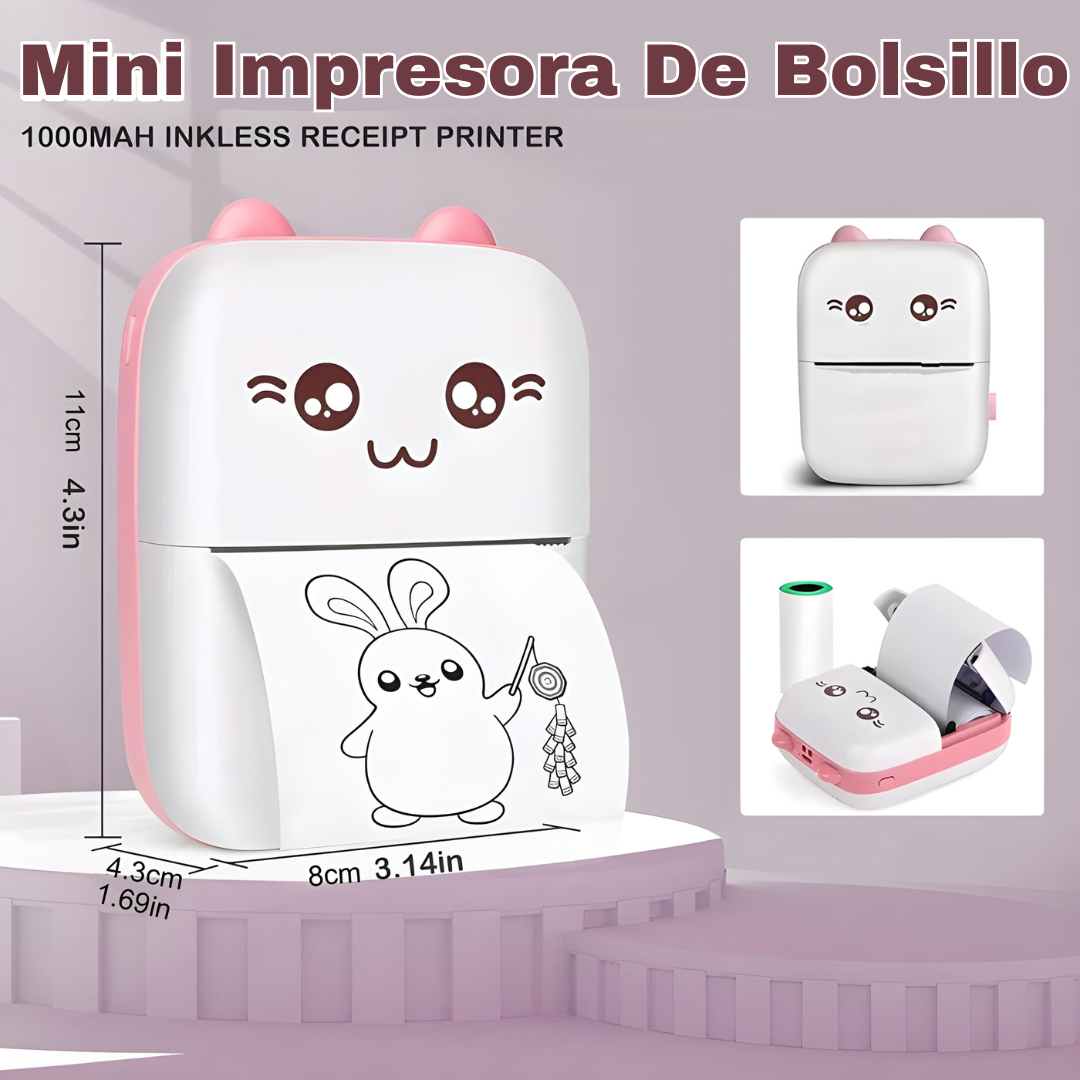 Mini Impresora Térmica Portátil HD - Imprime donde quieras sin complicaciones