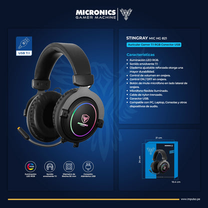 Audífono Gamer Stingray MICRONICS