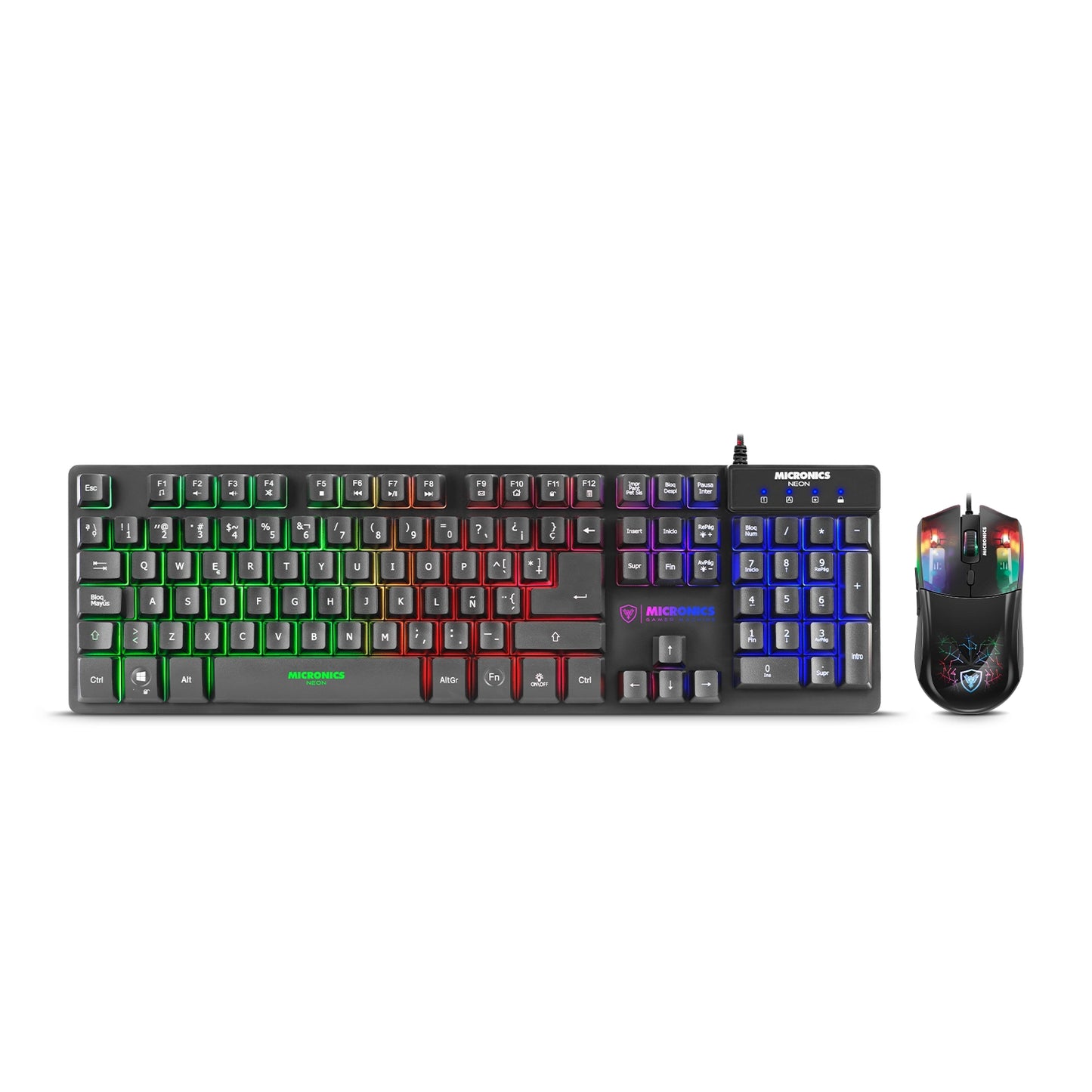 KIT GAMER NEON GT1000 TECLADO + MOUSE USB