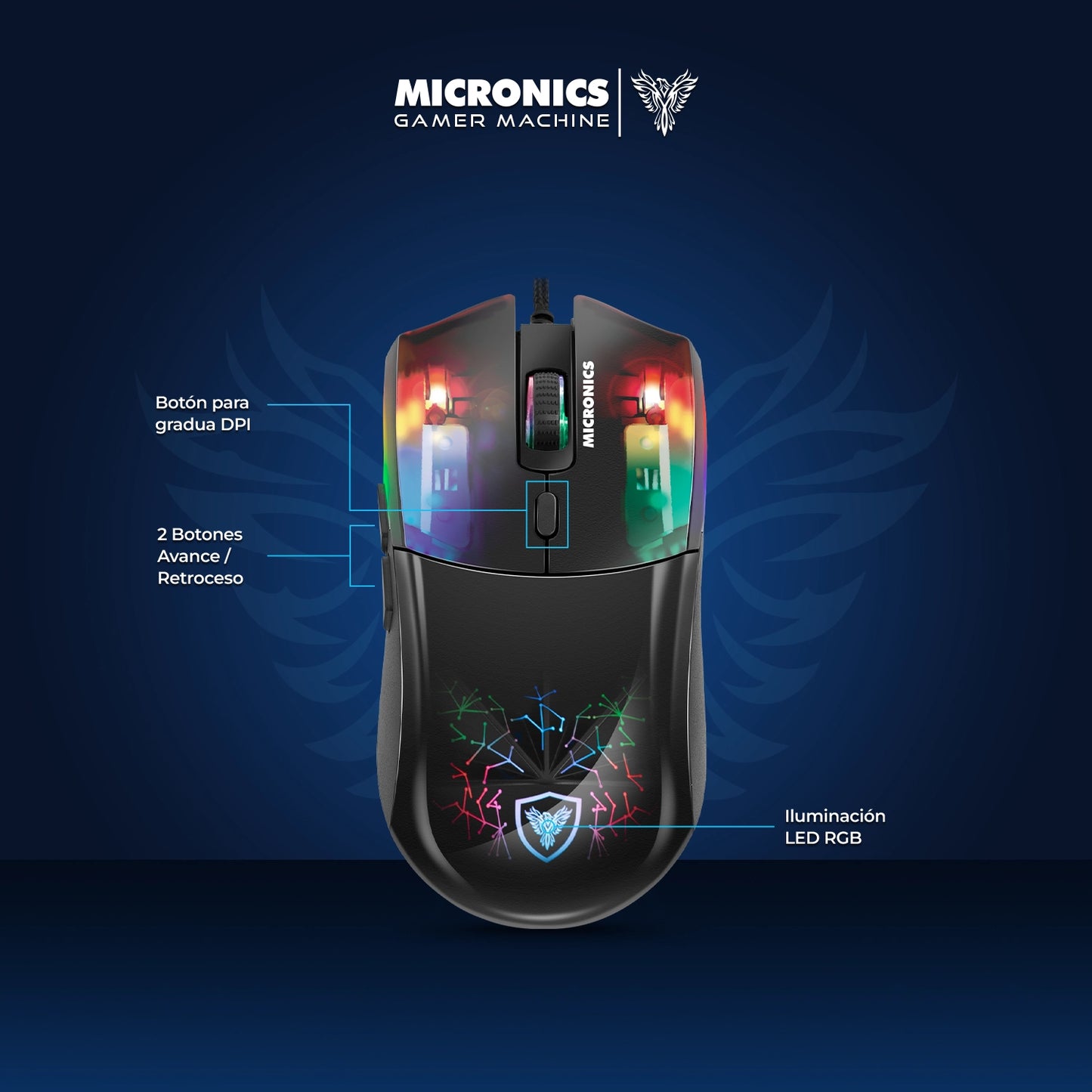 KIT GAMER NEON GT1000 TECLADO + MOUSE USB