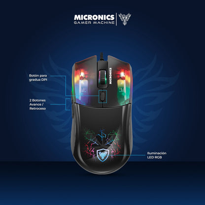 KIT GAMER NEON GT1000 TECLADO + MOUSE USB