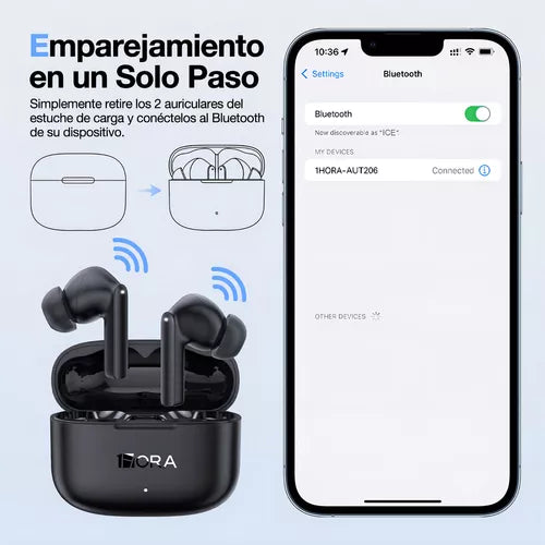 Audífonos Bluetooth In-ear 1Hora AUT206