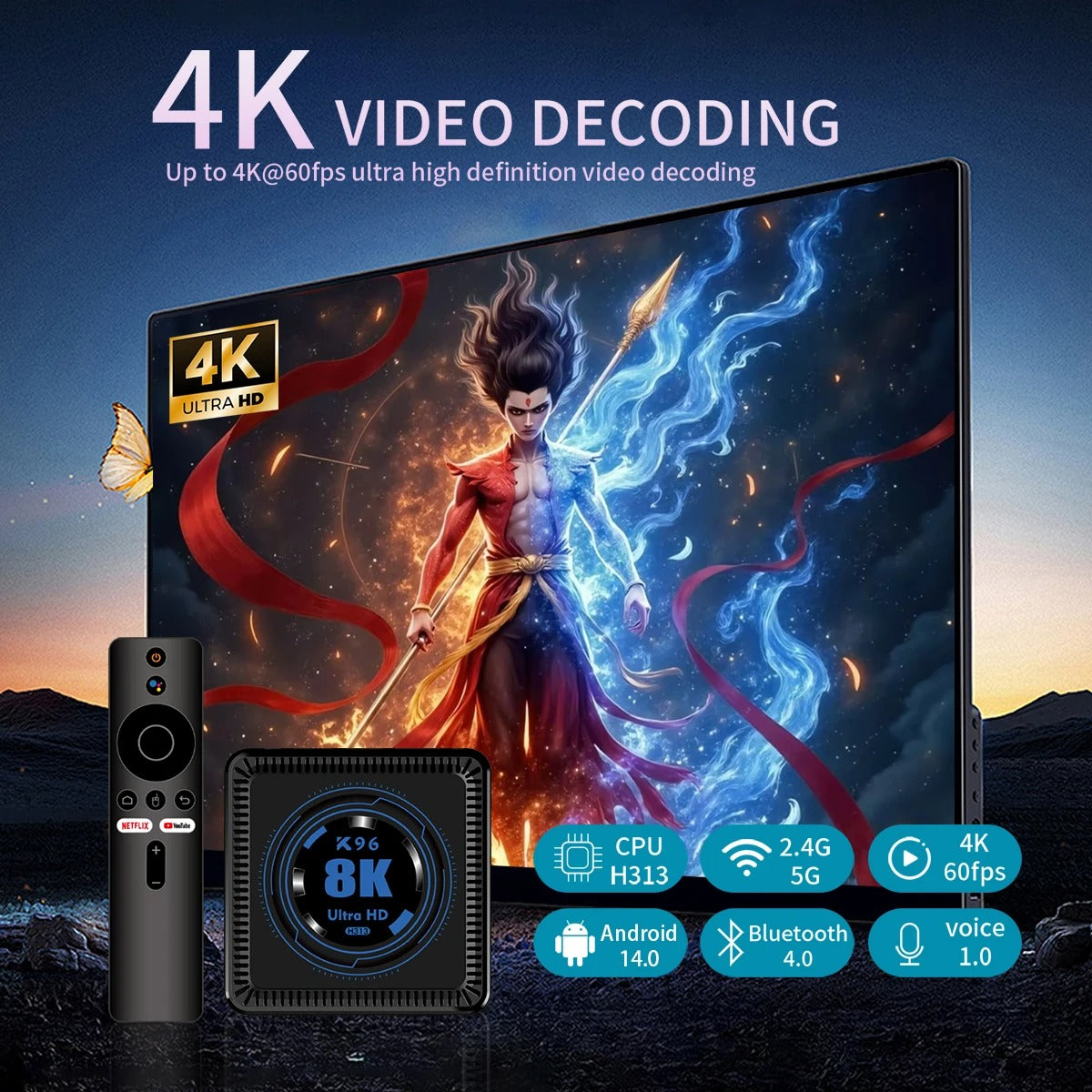 TV BOX 4K ULTRA HD - INCLUYE MAGIC TV